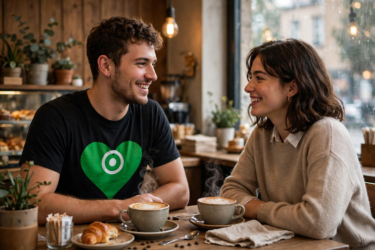 SingleSignal coffee shop first-hello moment